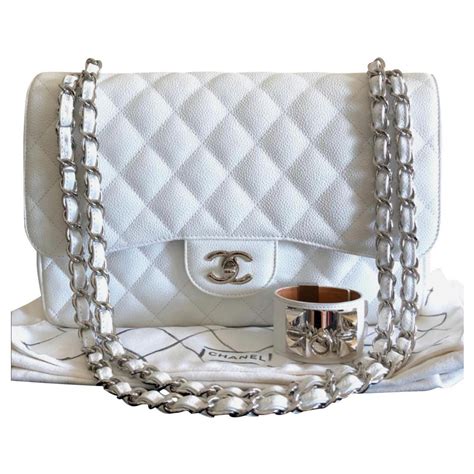 sac blanc chanel|Chanel bags used for sale.